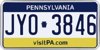 PA license plate JYO3846