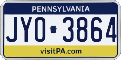 PA license plate JYO3864