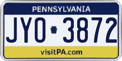 PA license plate JYO3872