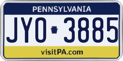 PA license plate JYO3885
