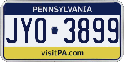 PA license plate JYO3899