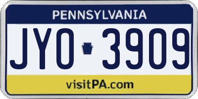 PA license plate JYO3909