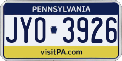 PA license plate JYO3926