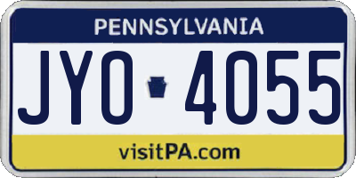 PA license plate JYO4055