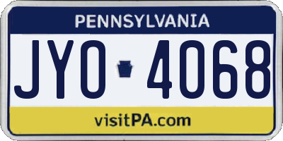 PA license plate JYO4068