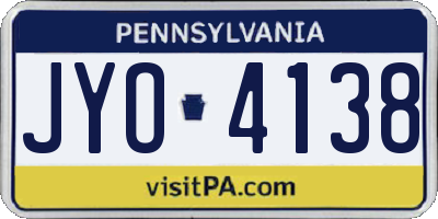 PA license plate JYO4138