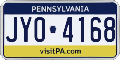 PA license plate JYO4168