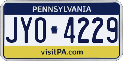PA license plate JYO4229