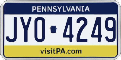 PA license plate JYO4249