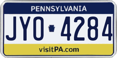 PA license plate JYO4284
