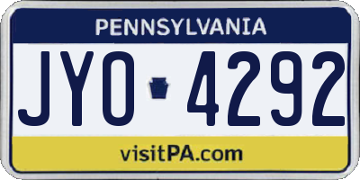 PA license plate JYO4292