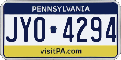 PA license plate JYO4294