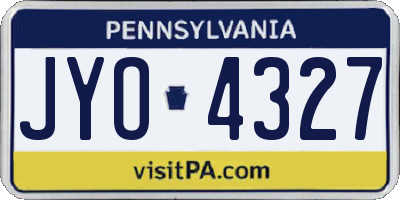 PA license plate JYO4327