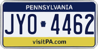 PA license plate JYO4462