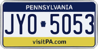 PA license plate JYO5053