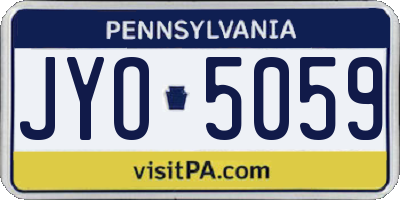 PA license plate JYO5059