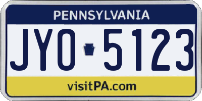 PA license plate JYO5123