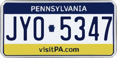PA license plate JYO5347