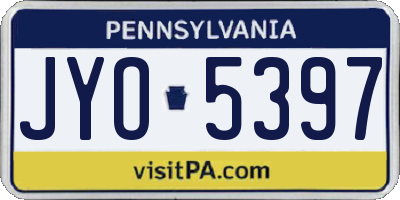 PA license plate JYO5397