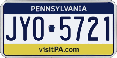 PA license plate JYO5721