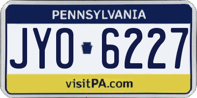 PA license plate JYO6227