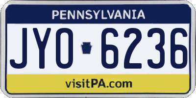PA license plate JYO6236