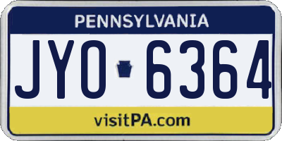PA license plate JYO6364