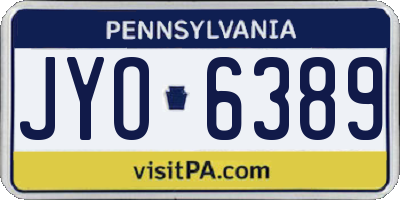 PA license plate JYO6389