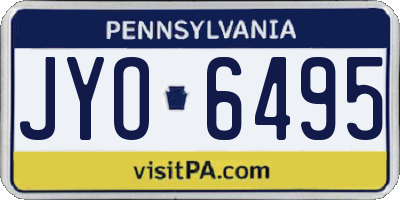 PA license plate JYO6495