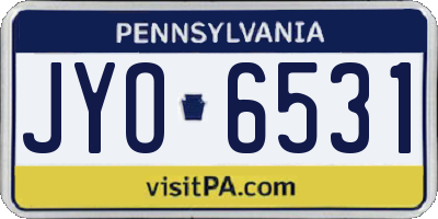 PA license plate JYO6531