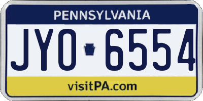 PA license plate JYO6554