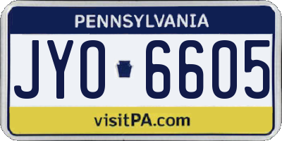 PA license plate JYO6605