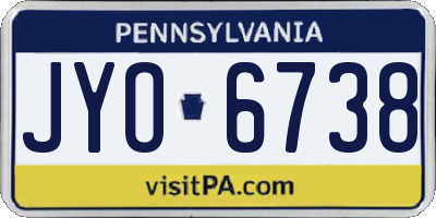 PA license plate JYO6738