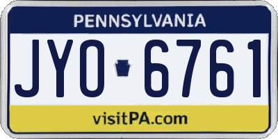 PA license plate JYO6761