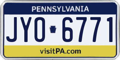 PA license plate JYO6771