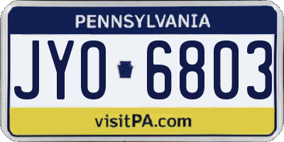 PA license plate JYO6803