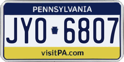 PA license plate JYO6807