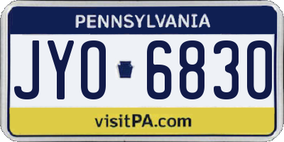 PA license plate JYO6830