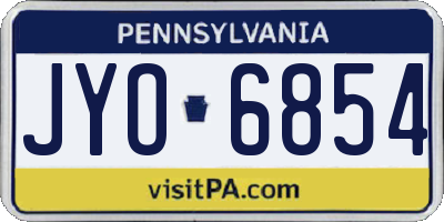 PA license plate JYO6854