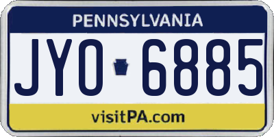 PA license plate JYO6885