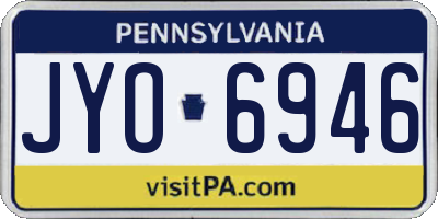 PA license plate JYO6946