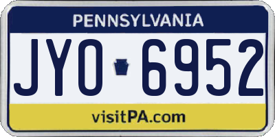 PA license plate JYO6952