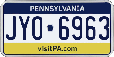 PA license plate JYO6963