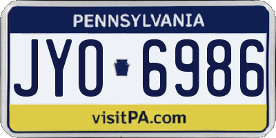 PA license plate JYO6986