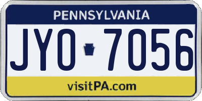 PA license plate JYO7056