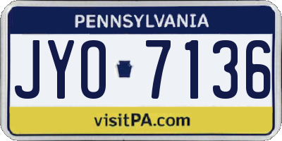 PA license plate JYO7136