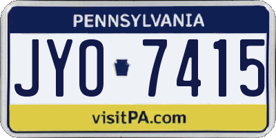 PA license plate JYO7415