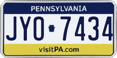 PA license plate JYO7434