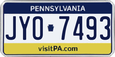 PA license plate JYO7493