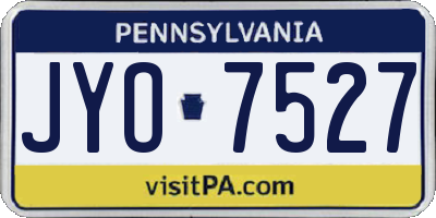 PA license plate JYO7527